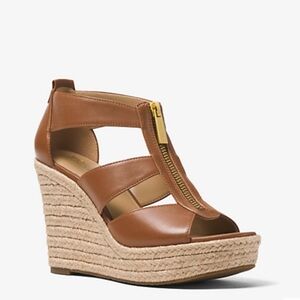 Brown Michael Kors Wedge Espadrille Sandals